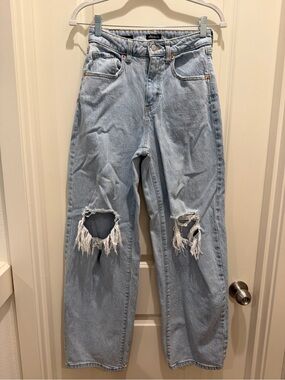 wild fable Light Wash Ripped Wide Leg Jeans